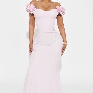 Elegant Pink Off-Shoulder Dress
